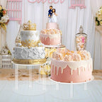 3 Tier Large Acrylic Glass Round Wedding Cake Stand, 10'' 12'' 13.5'' - Image 2