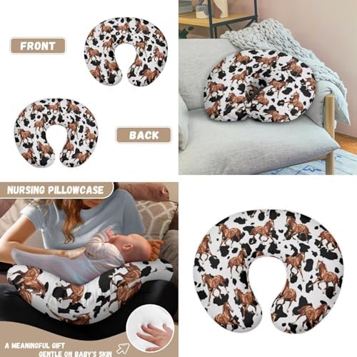 Horse Cow Print Car Seat Cover for Babies Fits Most Strollers & Baby Car Seats Soft and Stretchy Safely Breastfeeding Pillow Cover Baby Essentials - Image 3