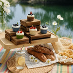 8PCS Wooden Buffet Risers and Stands with Reusable Table Signs, stackable Cube Rustic Wood Food Risers for Buffet Display, Cupcake Holder, Cupcake Stand, Dessert Table Display Set, 8PCS - Image 5