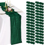 30 Pack Cheesecloth Table Runner 10FT Emerald Green Table Runner Boho Gauze Cheese Cloth Table Runners Long Rustic Sheer Table Decorations for Wedding Party Baby Bridal Shower Birthday Holiday Home by Showgeous