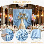Gallety Baby Blue Backdrop Curtain for Wedding, Photo Backdrop Curtain for Bridal Shower Decorations - 10FT x 10FT Stage Curtains for Graduation Dances,Birthday Party,Baby Themed Celebration - Image 3
