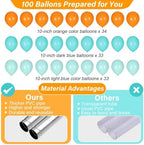 2 Sets Adjustable Balloon Column Stand Kit with Bases（Orange Teal Blue） - Image 3