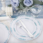 DaYammi 350PCS White and Blue Plastic Dinnerware Set for 50 Guests - Image 6