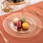 I00000 102 Pcs Gold Glitter Plastic Plates, Gold Glitter Disposable Plates - Image 4