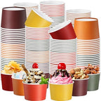 Jingmore 180 Pcs Paper Ice Cream Cups 9oz Disposable, Fall Color by Jingmore