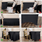 Spandex Tablecloth 8FT Rectangle Table Cover 3 Pack Black Wrinkle-Free - Image 4