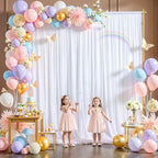 White Tulle Backdrop Curtain for Parties Wedding,5ft x 10ft Wrinkle Free Curtain Backdrop,2 Layer Drapes for Backdrop,Polyester Wedding Back Drop for Bridal Shower Birthday Baby Shower Photography - Image 4
