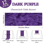 12 Pack 23 x 120 Inch Dark Purple Table Runner 10Ft Cheesecloth - Image 2