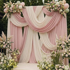 20ftx10ft Dusty Pink Backdrop Curtain for Wedding Parties, Wrinkle Free Silky Polyester 4 Panels Draping Fabric Photo Backdrop Drapery Back Drop Cloth for Birthday Photography Background Photoshoot - Image 3