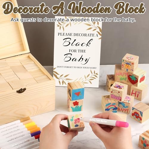 wookidel 72PCS Baby Shower Games Kit, Baby Blocks for Baby Showe - Image 5