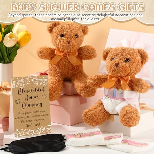 Simgoing 19 Pcs Bear Diaper Changing Game Supplies, Elegant, Light Brown - Image 5