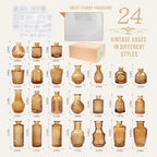 Mini Bud Vases As Wedding Centerpieces for Tables,Clear Bud Vases for Flowers,Small Flower Vases Suitable for Birthday Party,Anniversary,Wedding Reception,Baby Shower (Amber, 24PCS) - Image 2