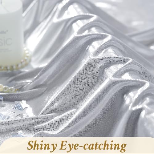 40ft x 10ft Silver Sequin Backdrop Curtains for Party Wedding Shimmer Curtain Backdrop Prom Sparkly Glitter Fabric Photo Backdrop Drapes for Birthday Party Photography Baby Shower 5x10FT, 8 Panels - Image 6