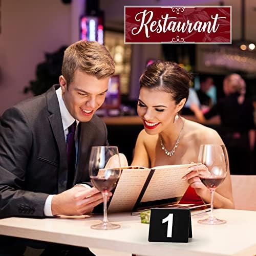 Tuanse Table Numbers 1-50 Acrylic Double Sided Tents for Restaurant, Black - Image 6