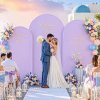 Lavender Arch Backdrop Cover 7.2ft 6.6ft 6ft Arch Cover Set of 3 Arch Covers Stretchy Backdrop for Wedding Party Baby Shower Birthday Photography Spandex Arch Stand Covers Backdrop Curtains Decor - Image 3