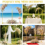 Gold Metal Arch Backdrop Stand 2 Set 7.2FT, 6FT Wedding Arch Stand Arched Door Frame for Birthday Party Baby Shower Ceremony Indoor Outdoor Celebration Decor (7.2FT, 6FT) - Image 7