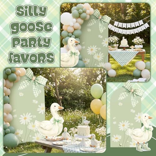 Novabright 2 Pcs One Silly Goose Party Decoration Sage Green Bow 5ft/2.5ft - Image 3