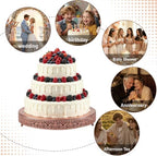 16 Inch Rose Gold Cake Stand, Round Metal Dessert Display with Ornate Filigree Lace, Dual‑Coated Premium Finish for Wedding, Anniversary & Elegant Home Decor - Image 7