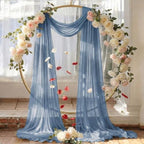Pack of 1 Wedding Arch Drape Panel Fabric 30" x 50ft - Dusty Blue - Image 6