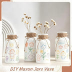 6 Pack Mason Jar Vases for Centerpieces, White Glass Flower Vase - Image 4