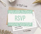 50 Blank RSVP Postcards Leaves Print 4"X6" Response Cards,RSVP Reply Card for Wedding,Bridal Shower,Baby Shower - Image 4