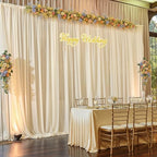 10ft x 10ft Champagne Backdrop Curtains, Wrinkle-Free Sheer Chiffon Fabric Photo Backdrop Drapes for Wedding Arch Party Ceremony Stage Photography Decorations - Image 5