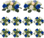 NUPTIO Small Wreath for Table Centerpieces, 9.05 Inch, Royal Blue & White by Nuptio