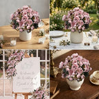 12 Bundles Peonies Artificial Flowers - Pink - Image 4
