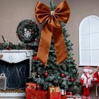 Meseey Giant Satin Bow 27x39 Inch Extra Large Decorative Bow for Christmas Tree Topper,Party,Home Wall,Baby Shower & Birthday Decor(Brown) - Image 2