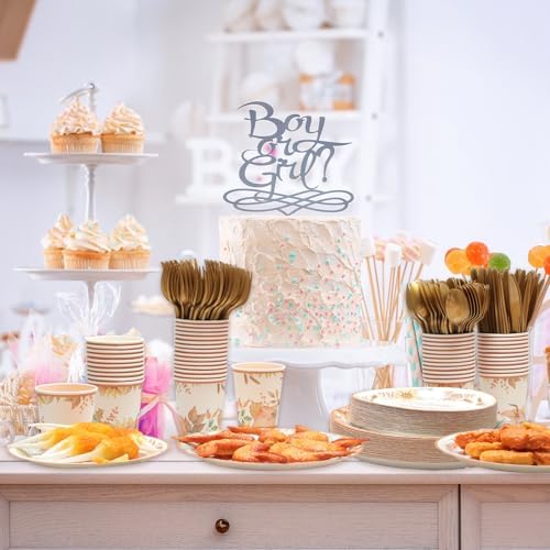 Ziliny 350 Pcs Fall Baby Shower Party Supplies Fall in Love with Baby Paper Plates Napkins Cups and Plastic Cutlery Party Tableware Set for Autumn Shower Birthday Decorations, Serves 50 - Image 4