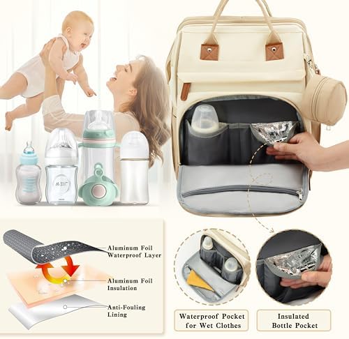 DERJUNSTAR Large Diaper Bag Backpack - Image 3