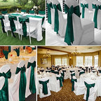 fani Forest Green Satin Chair Straps Bows,120 PCS 7x108 Inch,Chair Sash - Image 5