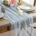 Artoid Mode 10-Pack Pearl Blue Gauze Table Runner 10FT Home Decor by ArtoidMode
