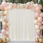 10ft x 10ft Ivory Backdrop Curtains for Parties Weddings, Wrinkle Free Silky Polyester Fabric Photo Backdrop Drapes, 2 Panels 5X 10 ft Cream Backfrounds Cloth for Birthday Baby Shower Photography - Image 5