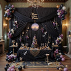 30ftx12ft Wrinkle Free Black Backdrop Curtains for Parties, 6 Panels 5x12FT Long Silky Polyester Black Photo Backdrop Drapes Back Drop Cloth for Wedding Birthday Photography Background Decor - Image 6