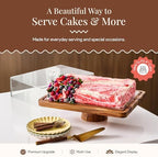 HOMESPHERE Acacia Wood Cake Stand with Lid, 2-in-1 Charcuterie Board, 17x13 - Image 5