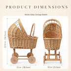 Vintage Wicker Baby Carriage Basket Set for Baby Shower, Wedding Party - Image 3