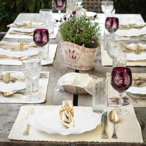 LIYH 50 Pcs White Scalloped Plastic Plates Reusable - Unbreakable Plastic Plates for Weddings Party Outdoor Picnics Dishwasher Safe BPA Free(25Guests) - Image 4