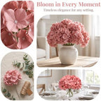 AVIVIHO 65pcs Fake Flowers Dusty Rose Hydrangea Artificial Flowers Bulk (Not Squished, No Steaming Need) Silk Flowers with Stems for Wedding Decor,Home,Baby Shower,Table Centerpieces Decoration - Image 3