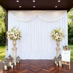 30x10ft White Backdrop Curtain Panels for Parties - Wrinkle Free Polyester Photo Curtain Backdrop Wedding Back Drop Fabric Drapes for Party Decorations Background for Photography - Image 2