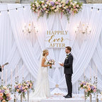 8 Panels 5x12ft White Backdrop Curtains for Wedding Parties, Wrinkle Free Polyester Photo Backdrop Drapes 12 ft Long Back Drop Cloth Drapery for Birthday Baby Shower Photography Party Background - Image 4