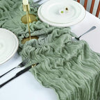 12 Pack Sage Green Cheesecloth Table Runner 10Ft 23 x 120 Inch - Image 6