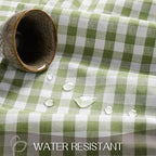 Romanstile Gingham Ruffled Round Tablecloth, 70 Inch, Sage Green - Image 3