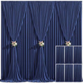 6 Panels Navy Blue Backdrop Curtain for Parties Wrinkle Free Photo Curtains Backdrop Drapes Fabric Decoration for Wedding Birthday Party Baby Shower 30ft(W) x 10ft(H) by Tao-GePartyDecorations