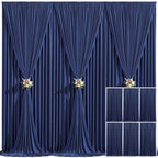 6 Panels Navy Blue Backdrop Curtain for Parties Wrinkle Free Photo Curtains Backdrop Drapes Fabric Decoration for Wedding Birthday Party Baby Shower 30ft(W) x 10ft(H) by Tao-GePartyDecorations