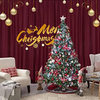 Burgundy Backdrop Curtains for Parties, Weddings, Stage, 10ft x 10ft, 2PCS - Image 4