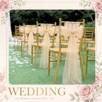 VitalCozy 50 Pack Light Brown Pearls Chair Sashes with Bows Wedding Decor - Image 5