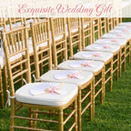 50 Sets Wedding Fan Favors for Guests, White Folding Hand Fans with Thank You Tags and Chiffon Ribbon, Wedding Guest Gifts for Bridal Shower, Baby Shower and Church Events(Pink,Flower) - Image 5