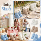 Wesiti 6 Pairs Baby Shower Booties Centerpiece, Blue, Khaki, White - Image 6