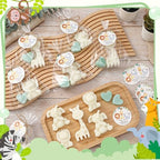 Demissle 40 Sets Safari Animal Baby Shower Soaps Favors for Guests,Green - Image 4
